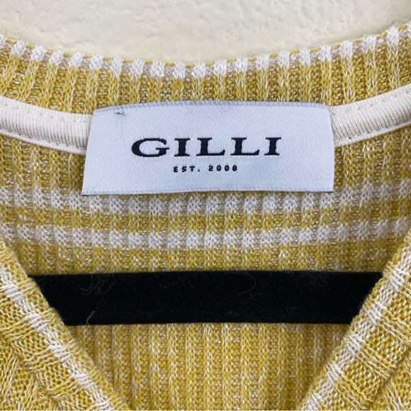 Gilli Yellow Striped Ribbed Mini Dress - Picture 6 of 9